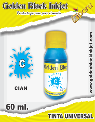 Frasco 60ml. de Tinta CIAN para Recarga de Cartuchos HP, Canon, Lexmark
